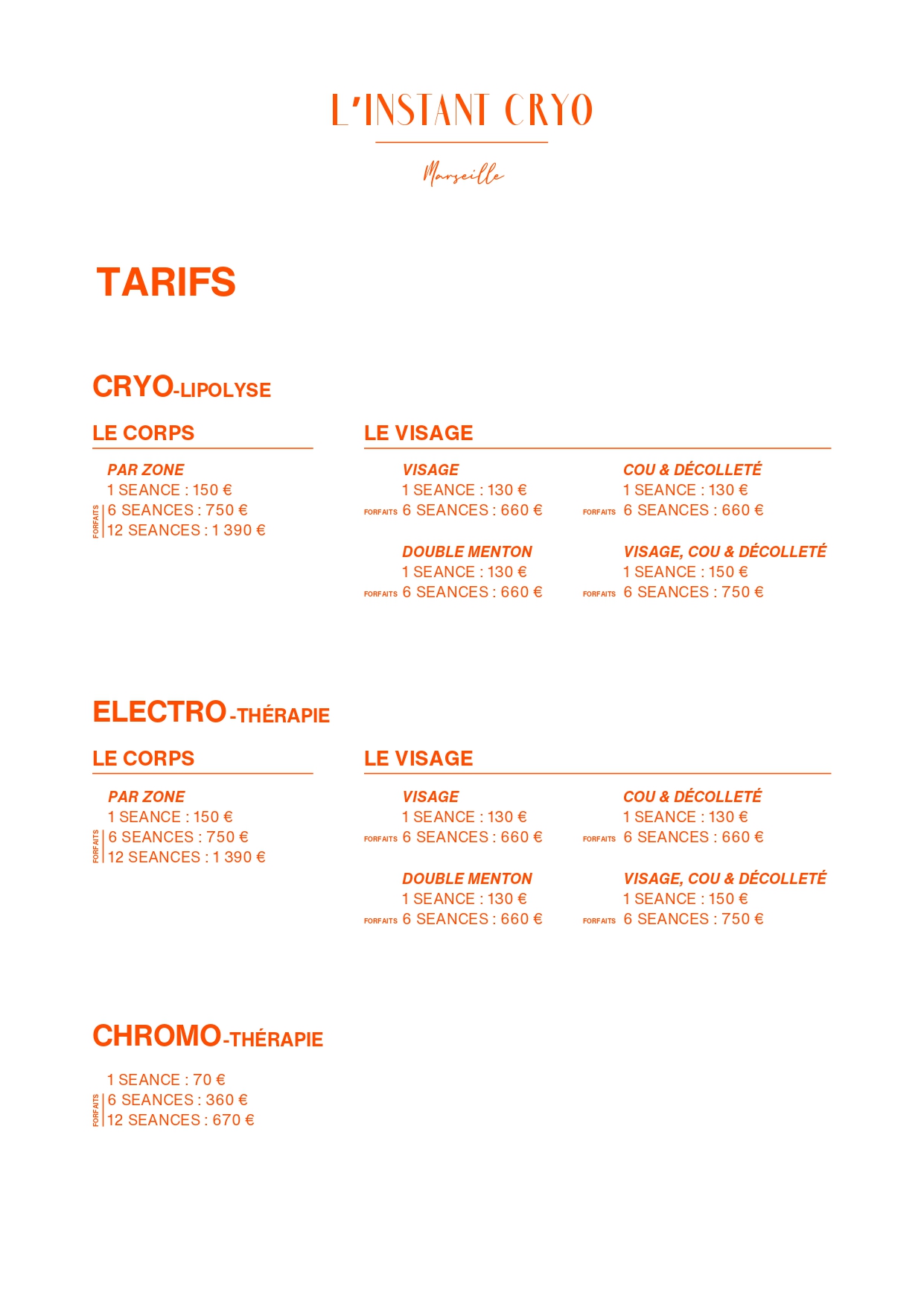 Marseille tarifs 2025